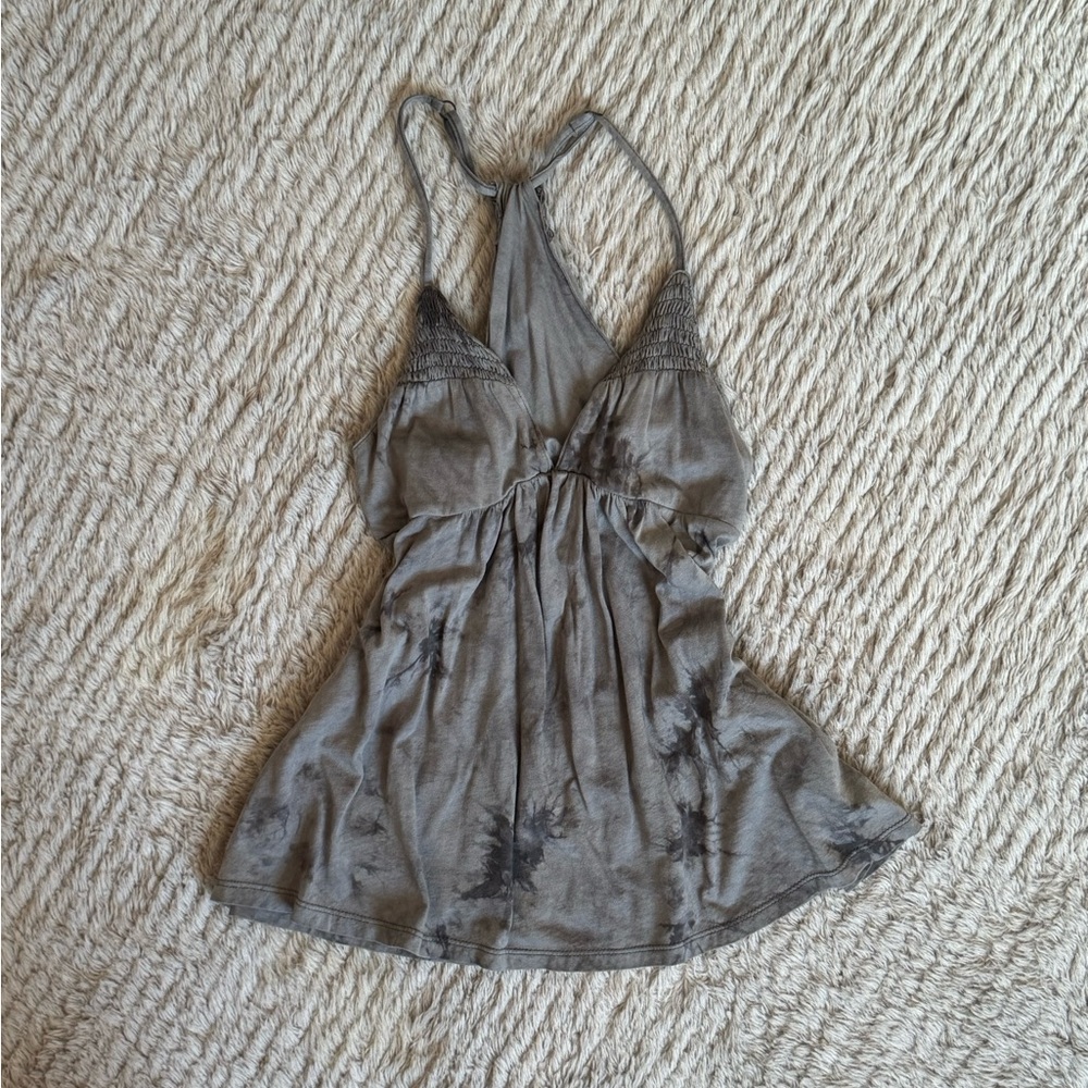 Hurley Gray Tie Dye Babydoll Flowy Tank top